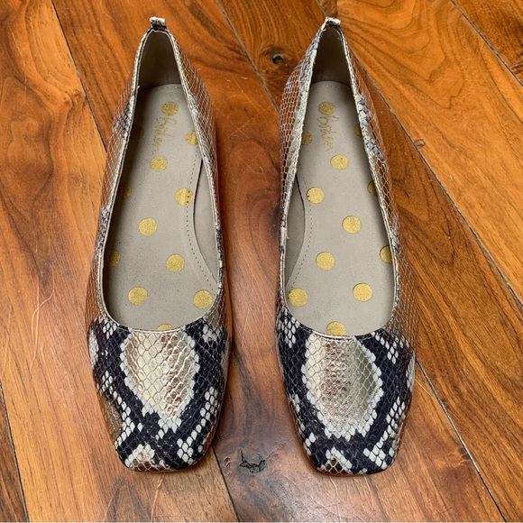 Boden Olive Ballerinas Flats – Pale Gold Snake size 7.5 - Picture 3 of 9